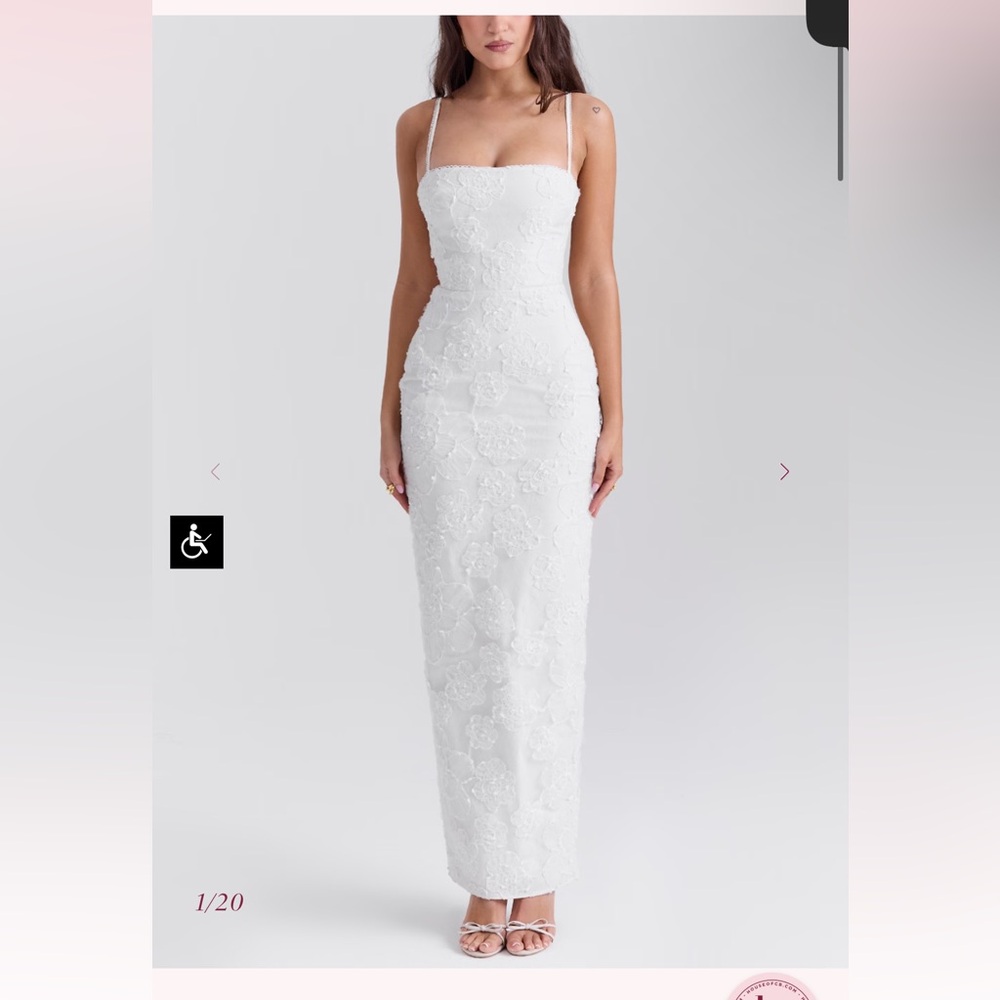 Elegant White Floral Lace Dress